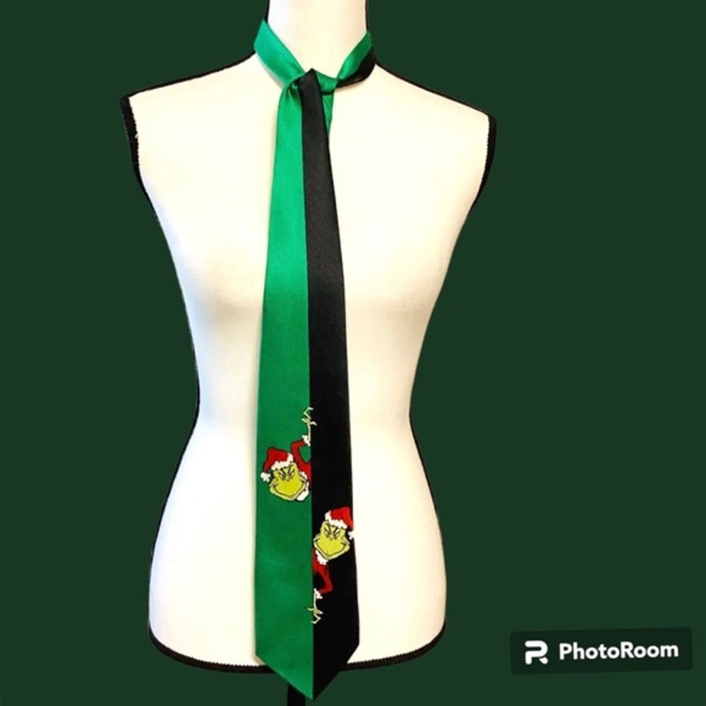 Dr. Seuss the Grinch Silk Tie‎ Green Black - Picture 2 of 8
